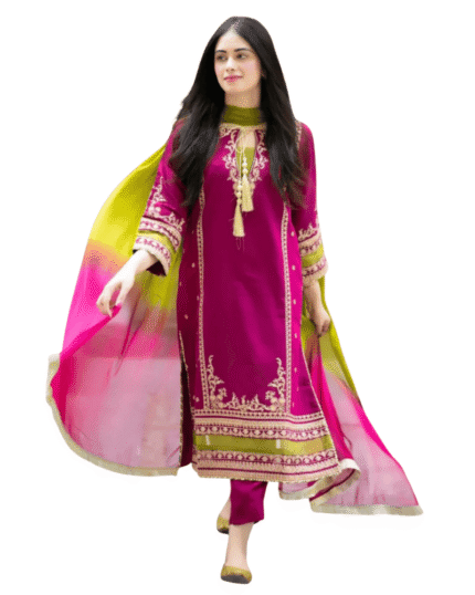 Pakistani 3pcs Dress Wavy Byzantium by Preetpret