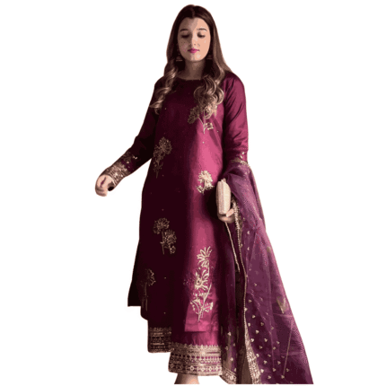 Pakistani Luxury 3pc Dress Embroidered with Sequins  by Laal Clothing